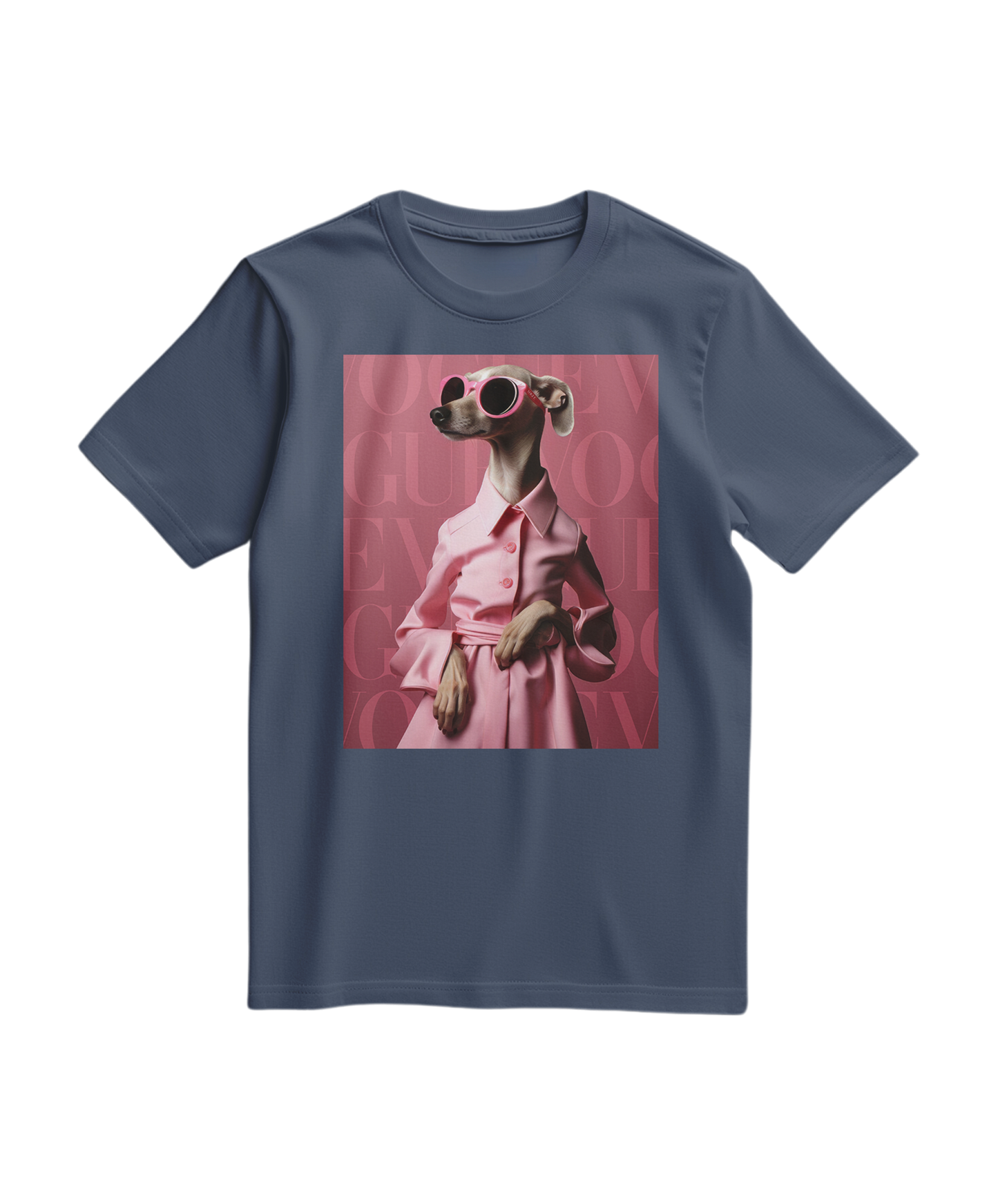 Camalestore T-shirt Skinny Pinky azul profundo, modelo de manga curta com design simples e confortável, em tecido leve.
