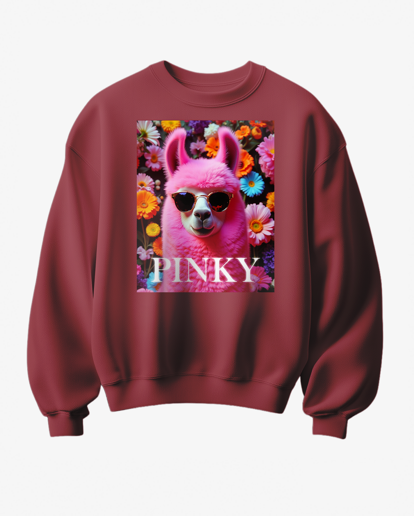 Sweatshirt Floral Pinkie Llama - Camale