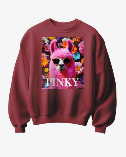 Sweatshirt Floral Pinkie Llama - Camale