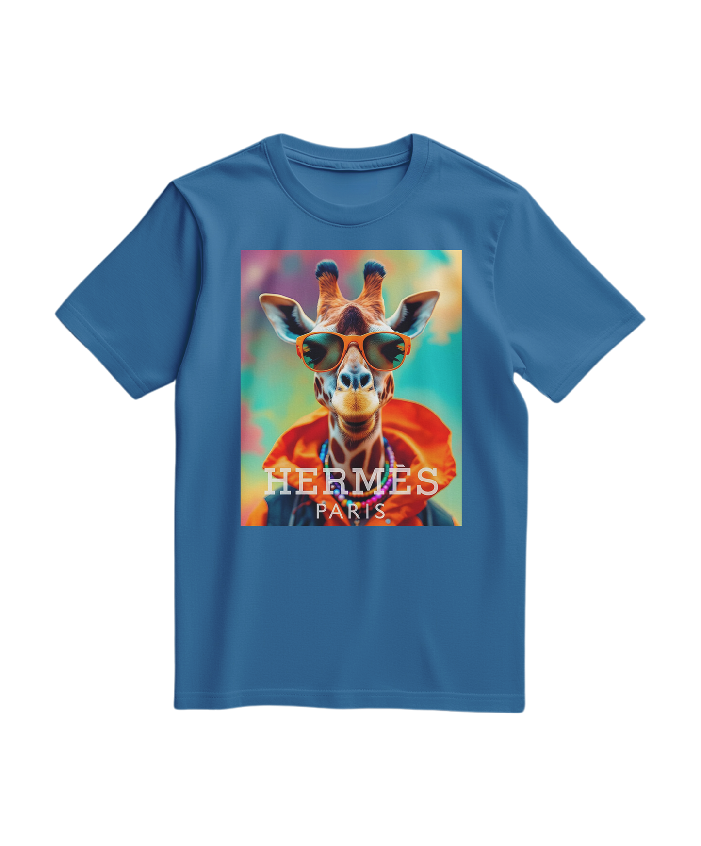 Camiseta Safari Elite laranja da Camalestore, com detalhe em azul claro, tecido confortável e estilo casual para looks descontraídos.