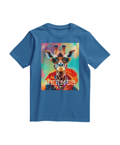 Camiseta Safari Elite laranja da Camalestore, com detalhe em azul claro, tecido confortável e estilo casual para looks descontraídos.