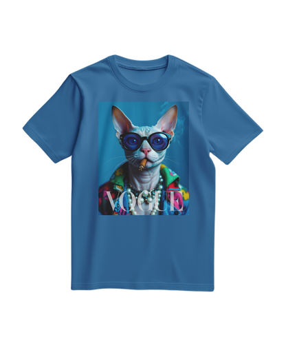 Camiseta Neo-Sphynx Studio azul claro, estilo casual com design moderno, feita pela Camalestore.