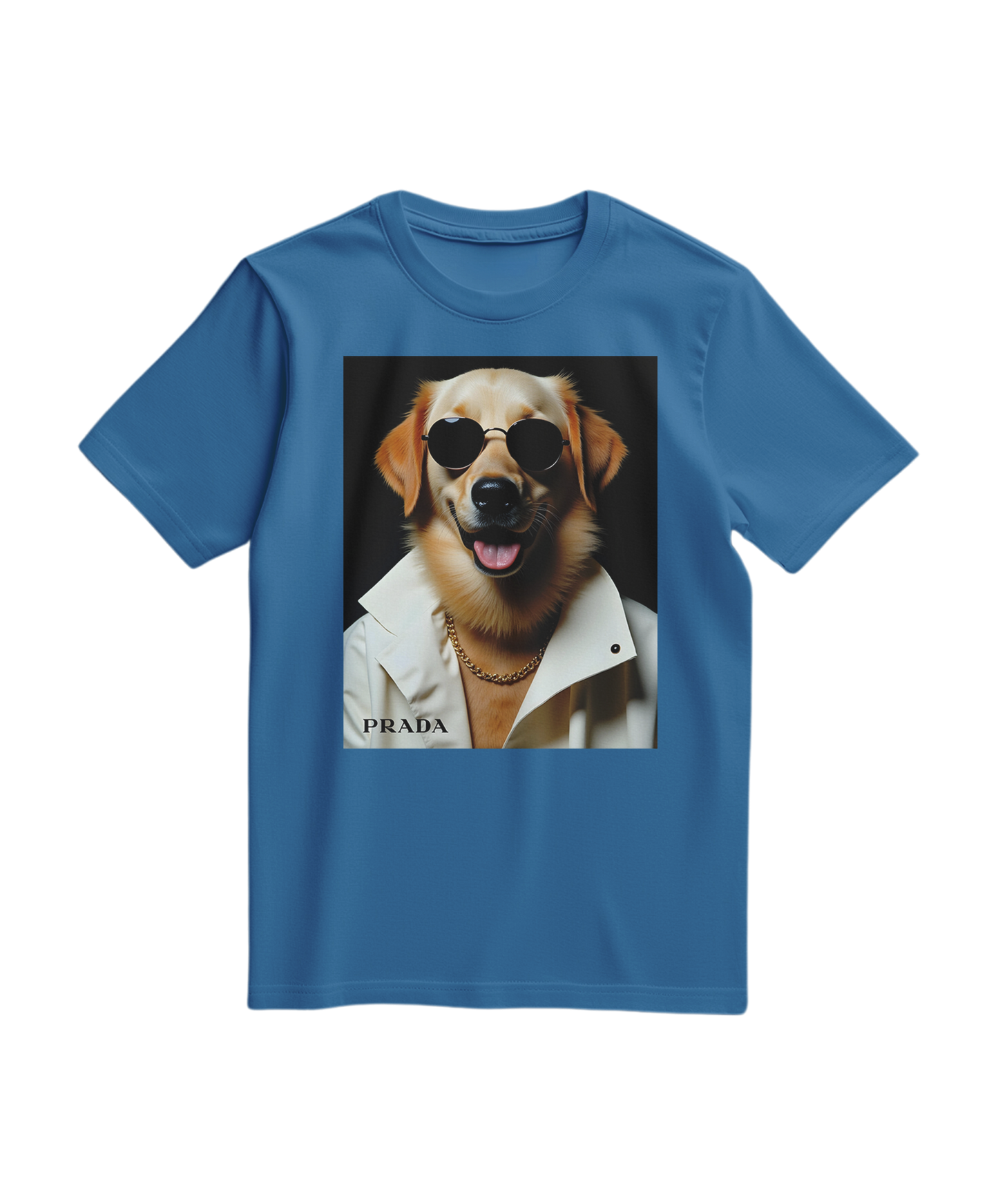 Camiseta Golden Style de cor azul royal clara, feita por Camalestore, com design simples e confortável para uso diário.