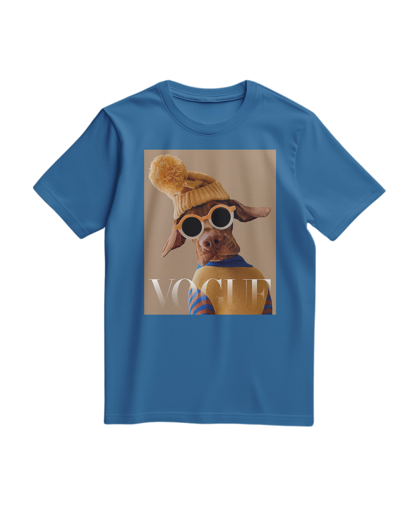 Camalestore camiseta Crimson Aviator de cor azul royal clara, com design casual e confortável.