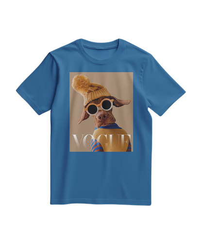Camalestore camiseta Crimson Aviator de cor azul royal clara, com design casual e confortável.