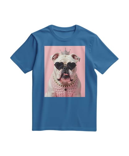 Camiseta Diva Dog Elite azul royal leve, feita por Camalestore, com detalhes de estilo e tecido confortável para cães.