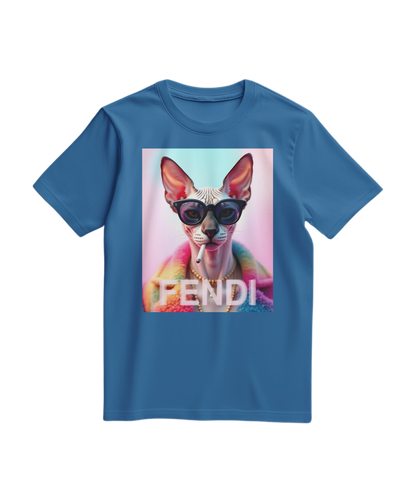 Camiseta Sphynx Prism da Camalestore em azul royal claro, com estampa vibrante e design moderno.