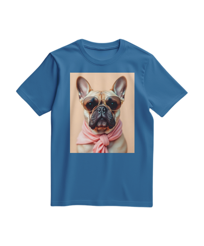 Camalestore T-shirt Royal Muse azul royal leve, tecido confortável e design simples na frente, para looks casuais.