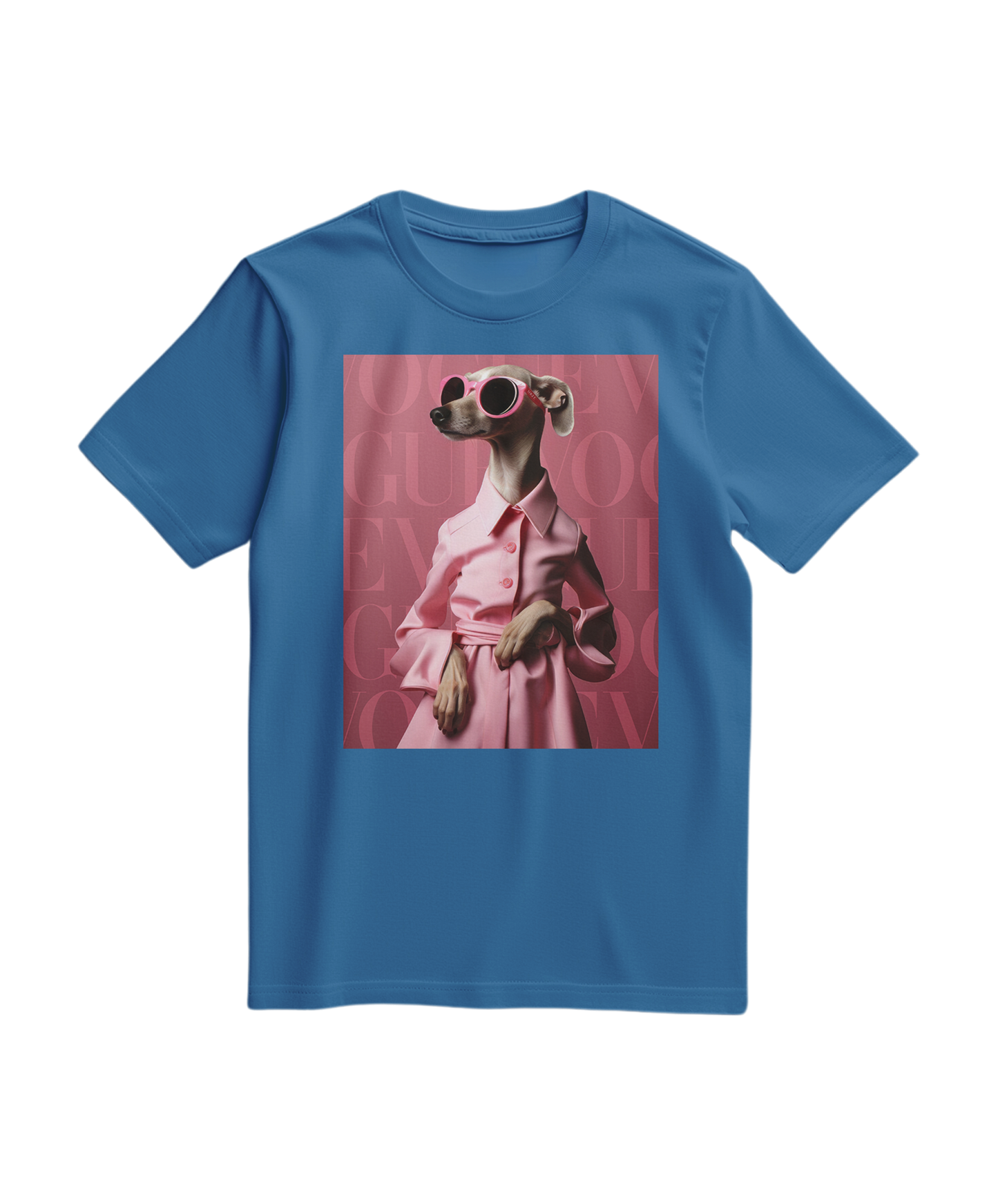 Camalestore T-shirt Skinny Pinky azul royal claro, tecido confortável, ajuste slim, modelo casual e moderno.
