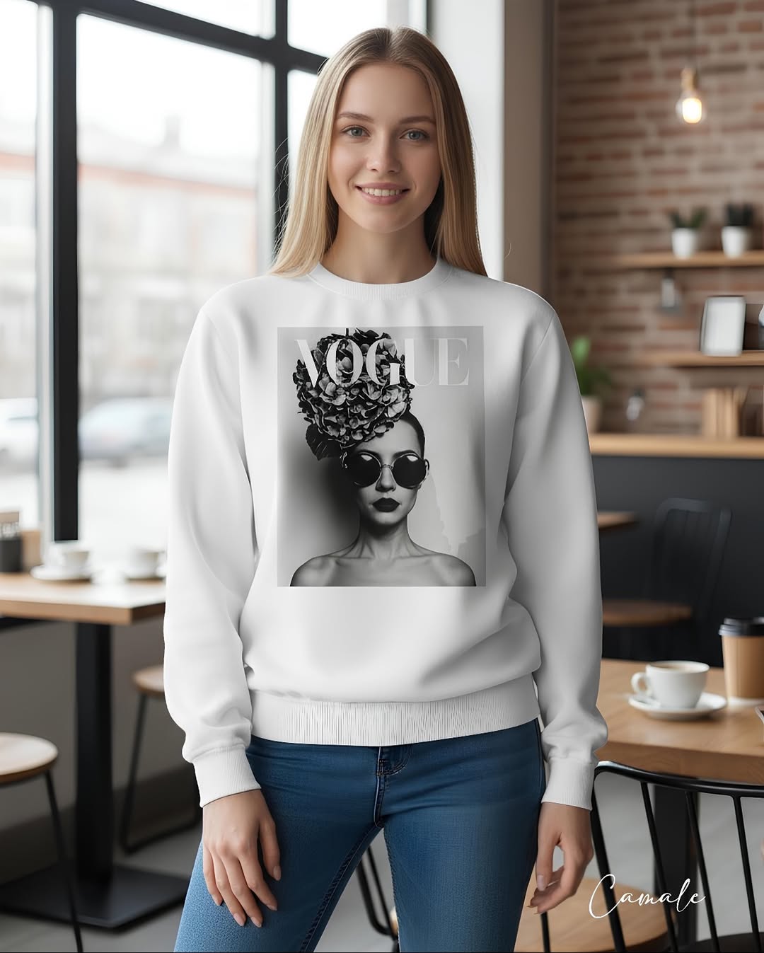 Sweatshirt V Fashion B&W - Camale