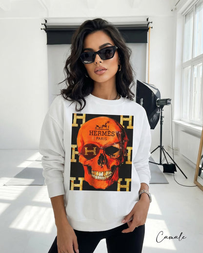 Sweatshirt H Skull - Camale