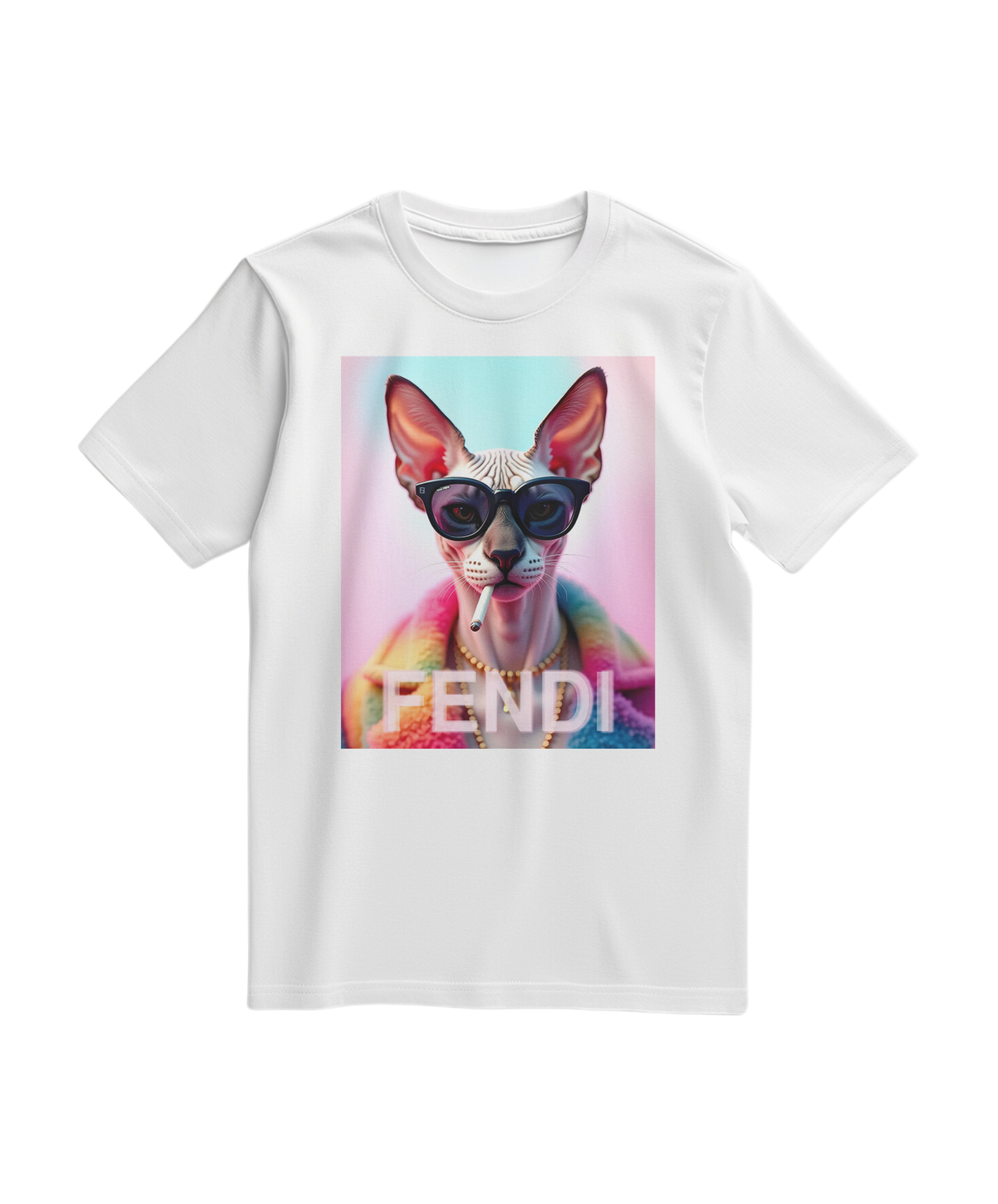Camalestore camiseta branca Sphynx Prism com estampa moderna, tecido confortável e design elegante para uso casual.