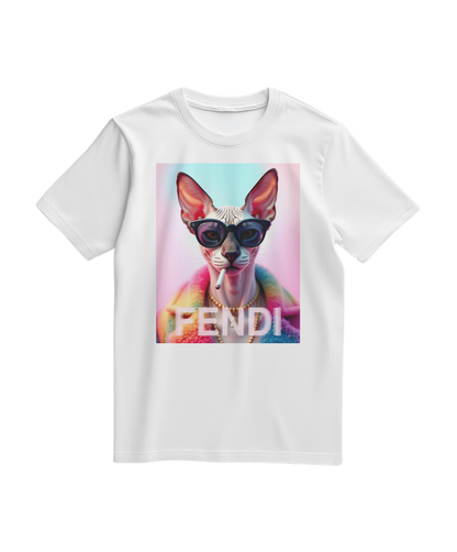 Camalestore camiseta branca Sphynx Prism com estampa moderna, tecido confortável e design elegante para uso casual.
