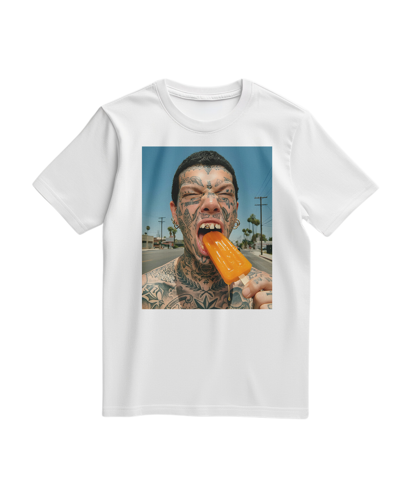 T-shirt Orange Drip