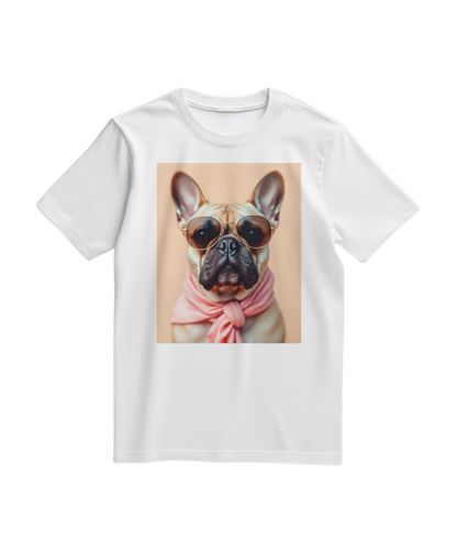 Camiseta branca Royal Muse da Camalestore, tecido confortável, com detalhe de estampa minimalista na frente.