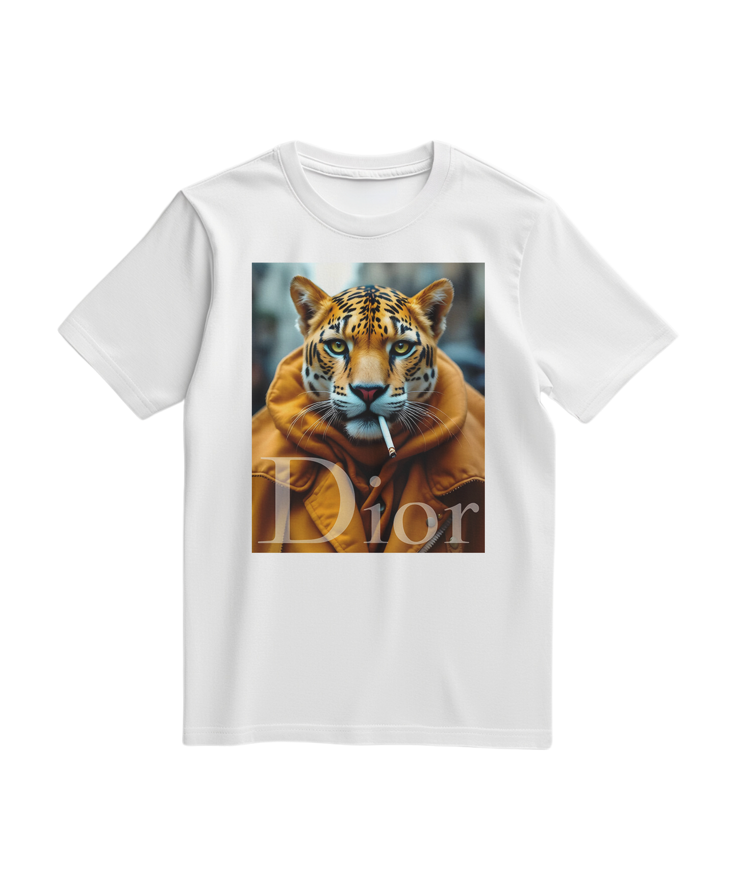 Camiseta branca Jaguar Raw da Camalestore, com estampa de jaguar em destaque na frente, estilo casual e confortável.