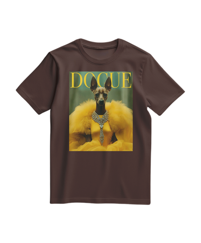 Camiseta T-shirt Dogue Majestic em tom castanho, com estampa de cachorro, para estilo casual e confortável.