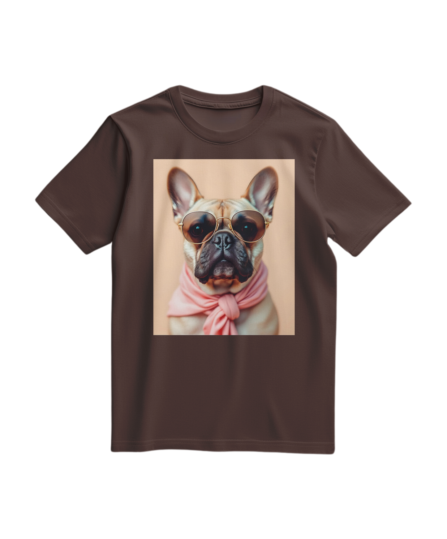Camiseta Royal Muse da Camalestore em tom castanho, com design moderno e confortável, vista frontal.