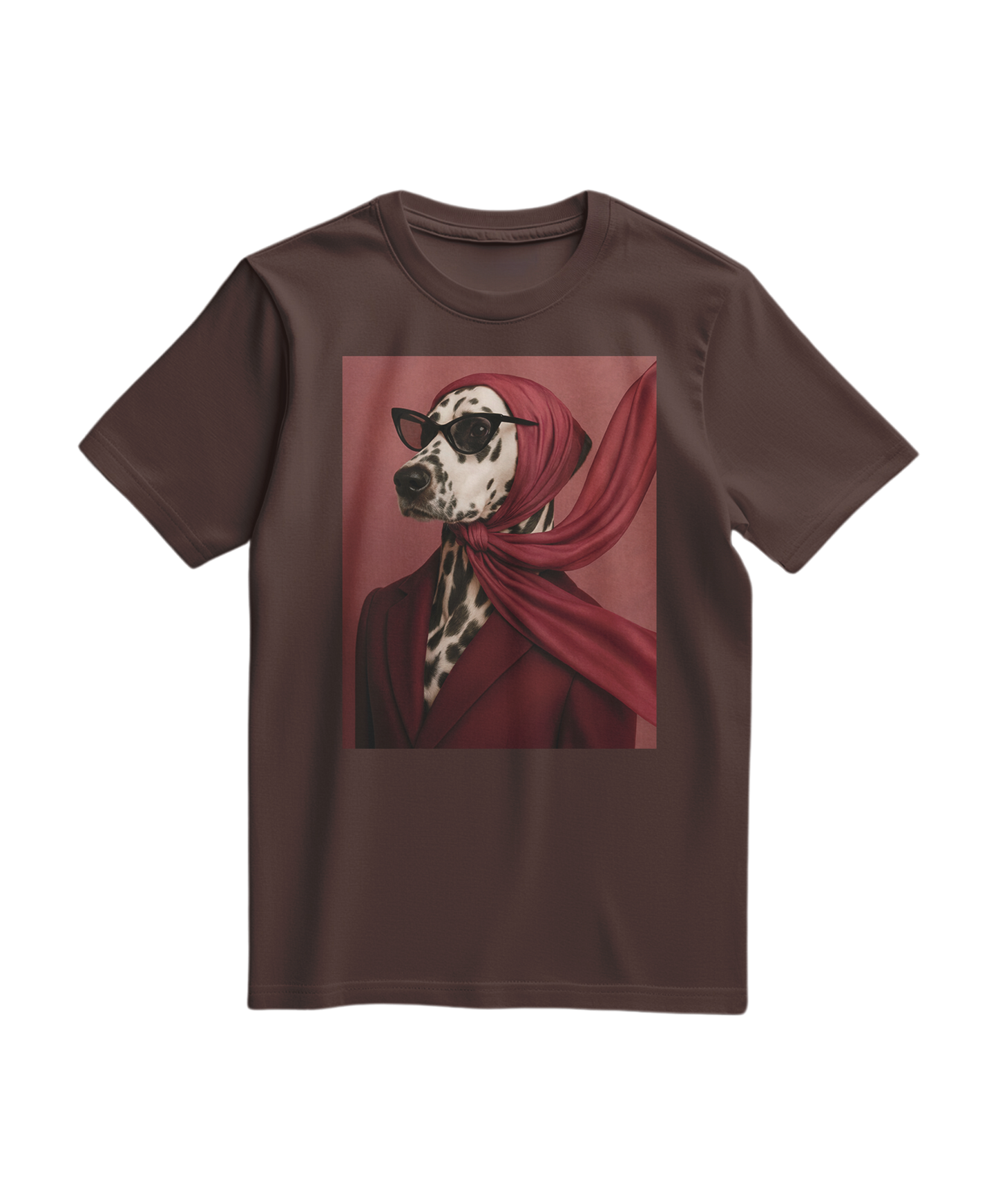 Camalestore T-shirt Spot Luxe marrom com estampa de pontos, tecido confortável e modelo casual para uso diário.