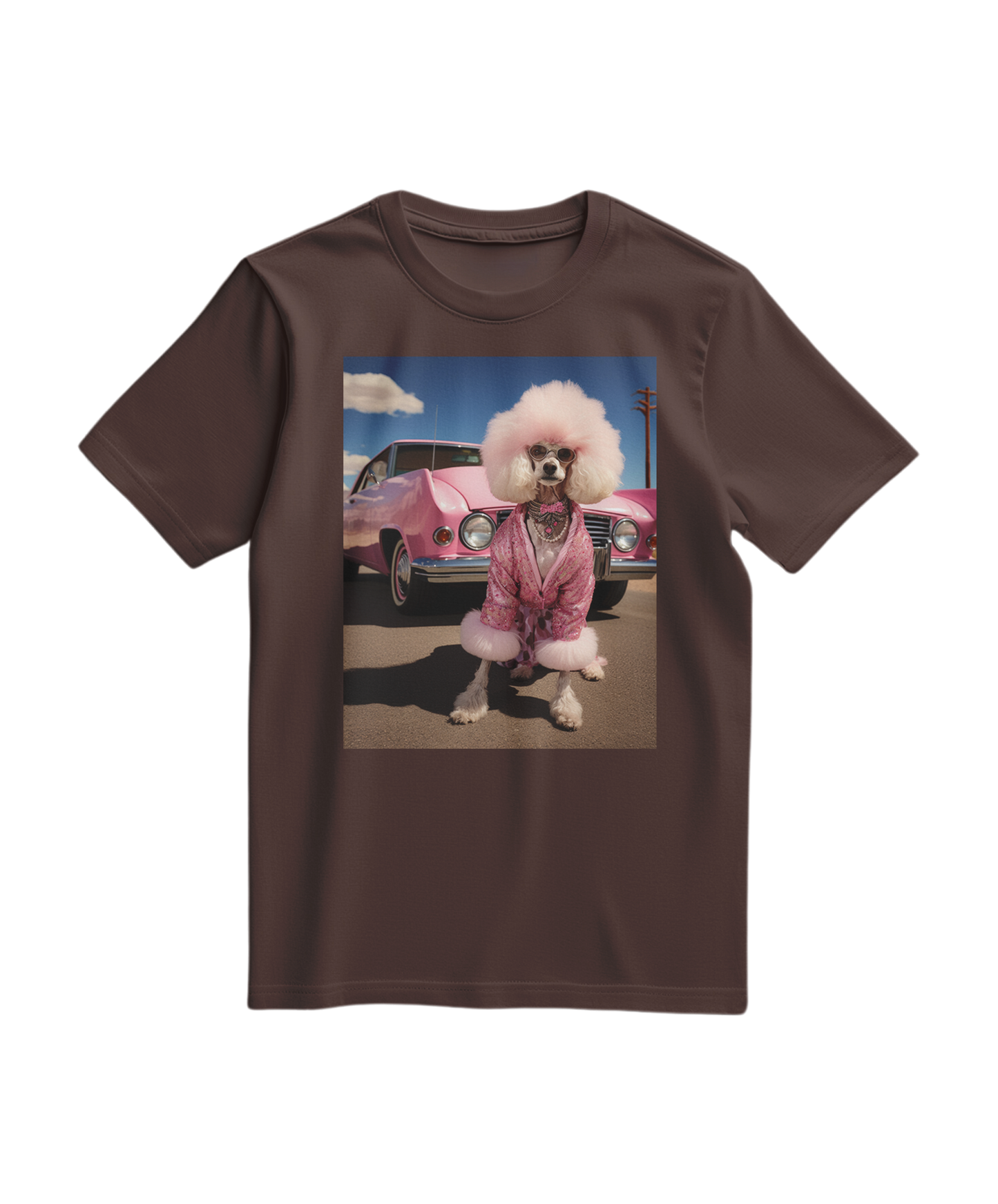Camiseta Dream Ride da Camalestore em cor marrom, com design gráfico na frente, feita de algodão confortável.