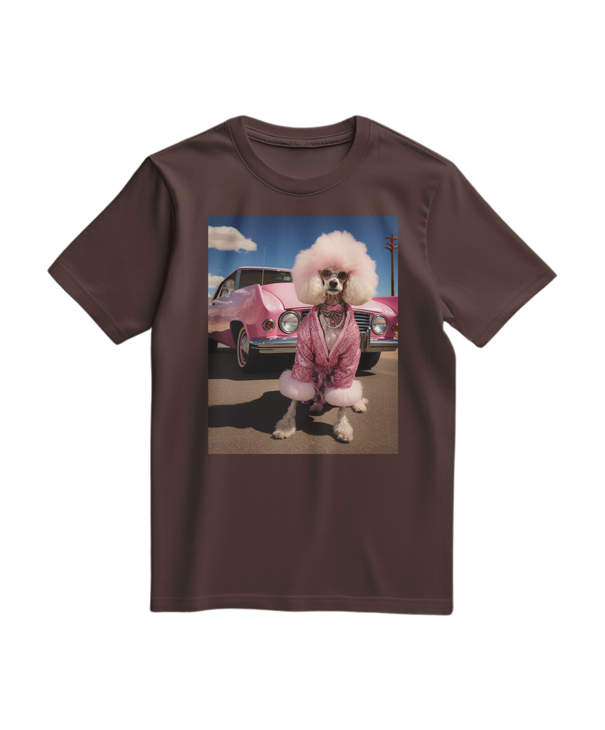 Camiseta Dream Ride da Camalestore em cor marrom, com design gráfico na frente, feita de algodão confortável.