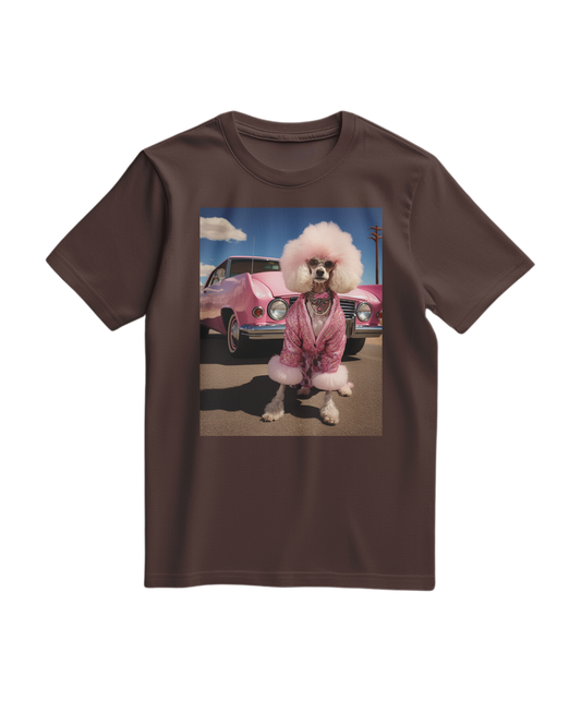 Camiseta Dream Ride da Camalestore em cor marrom, com design gráfico na frente, feita de algodão confortável.