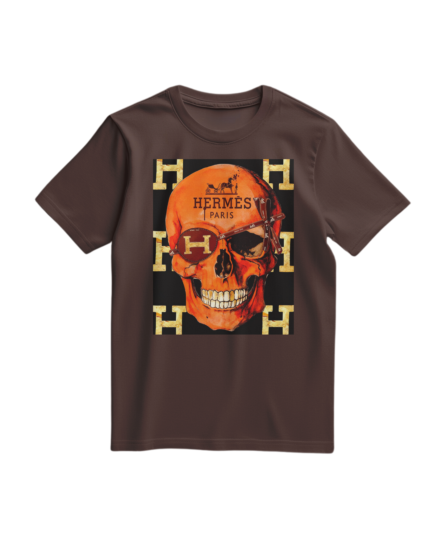 Camalestore camiseta cinza com estampa de caveira icônica, confortável e de estilo casual.