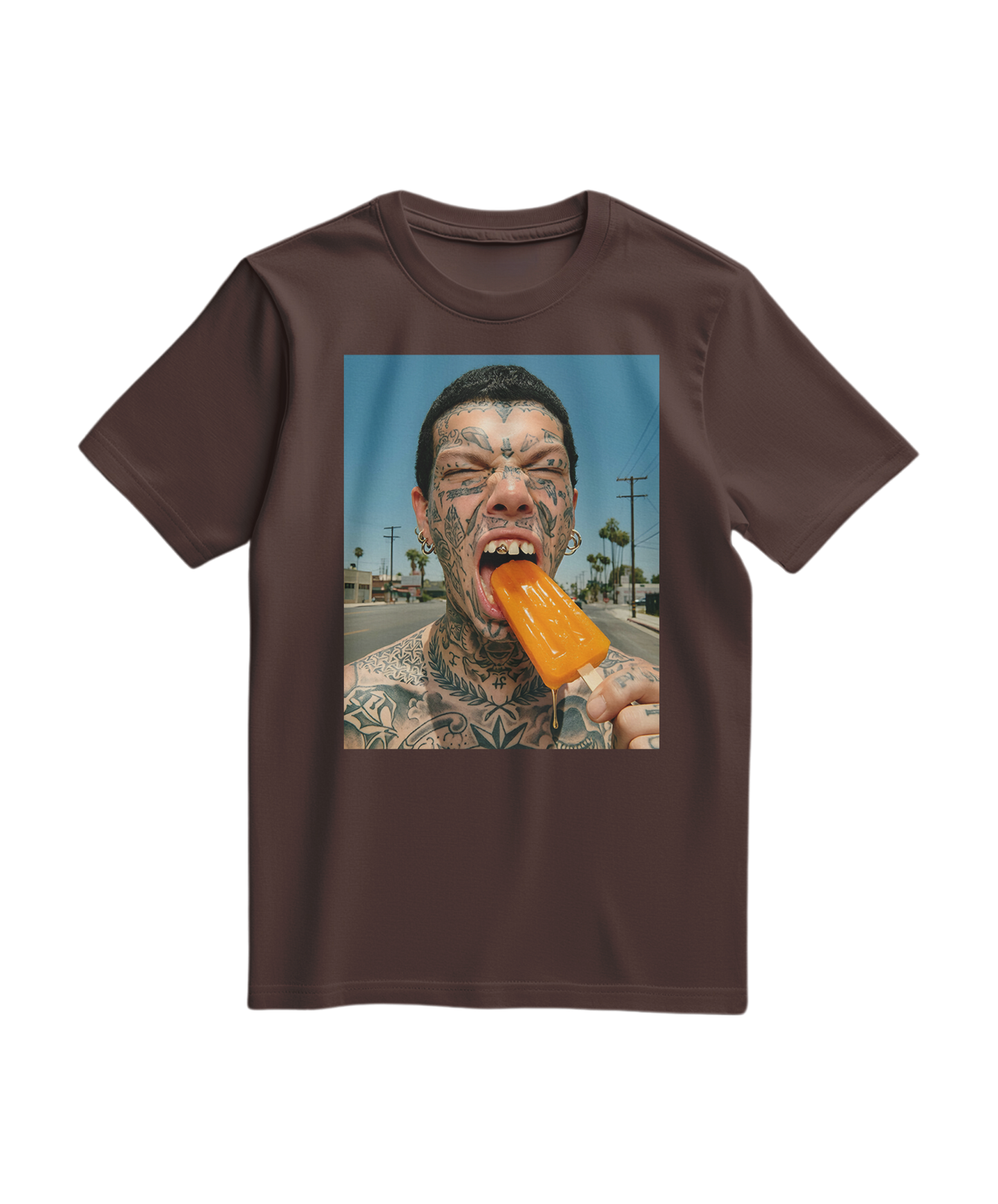 T-shirt Orange Drip