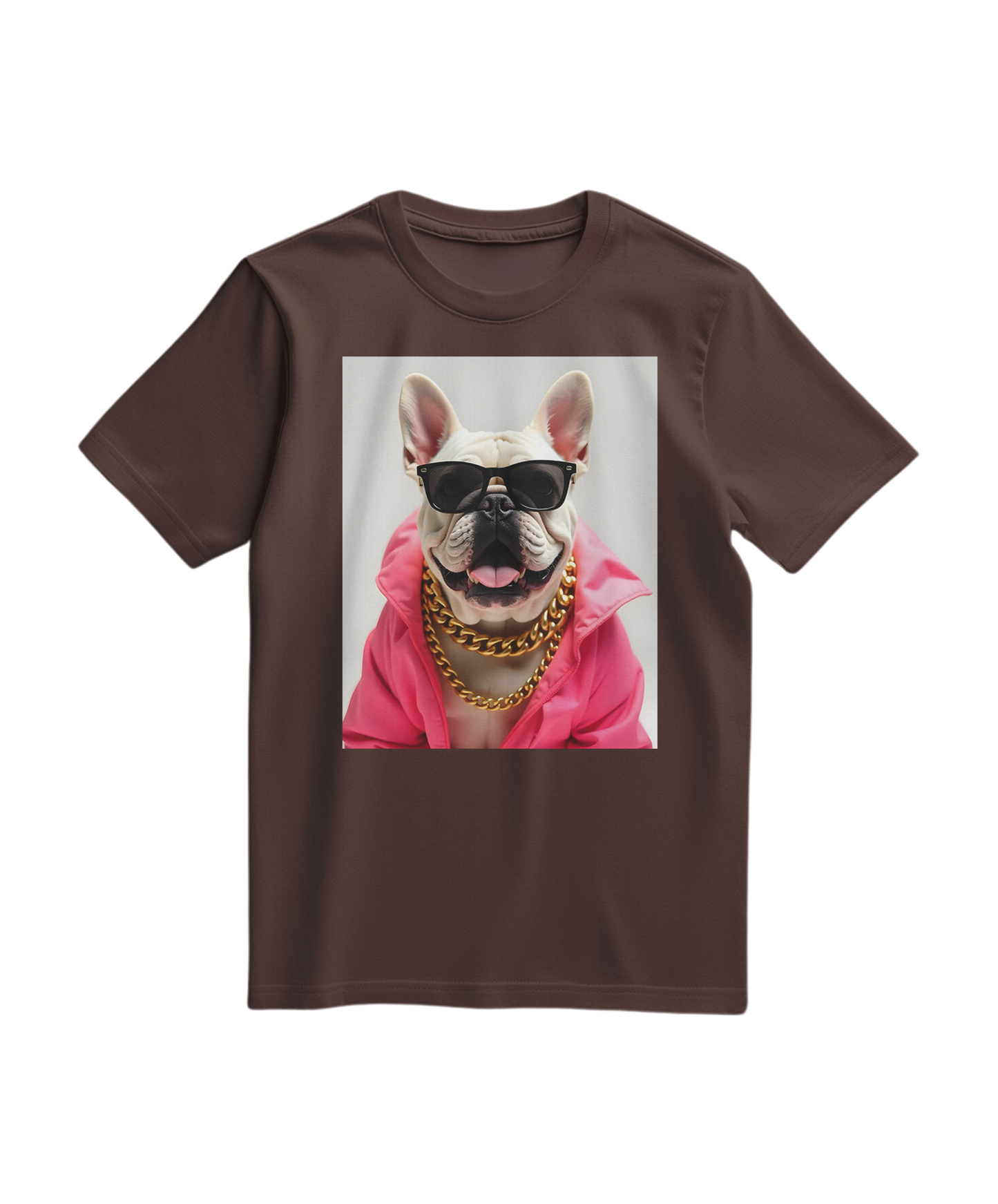 Camiseta Bulldog Azure Pop da Camalestore, com estampa de cachorro bulldog azul, em tecido confortável e casual.