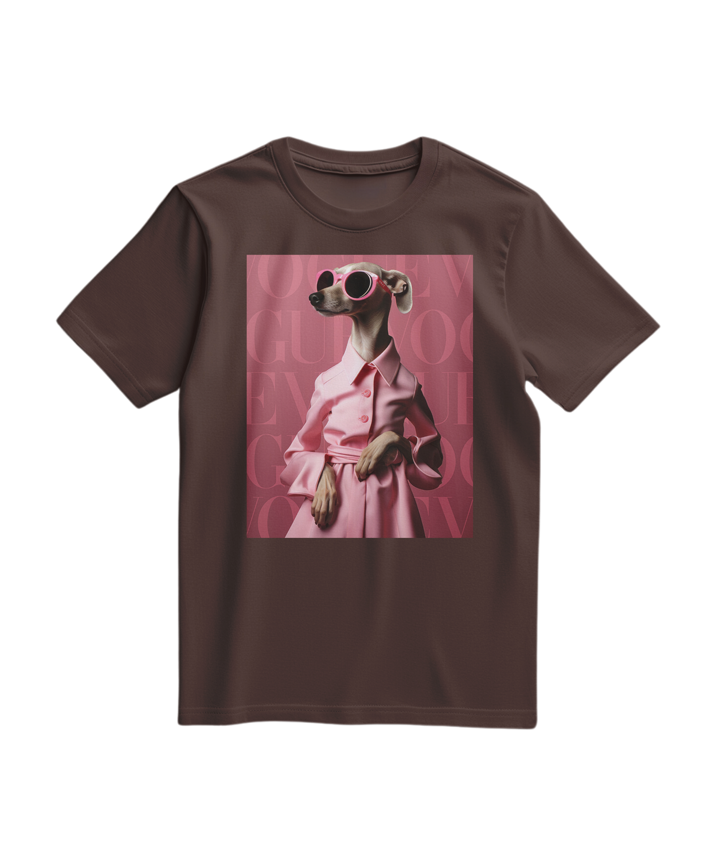 Camalestore T-shirt Skinny Pinky em tom castanho, camiseta de manga curta com ajuste skinny, modelo casual e confortável.