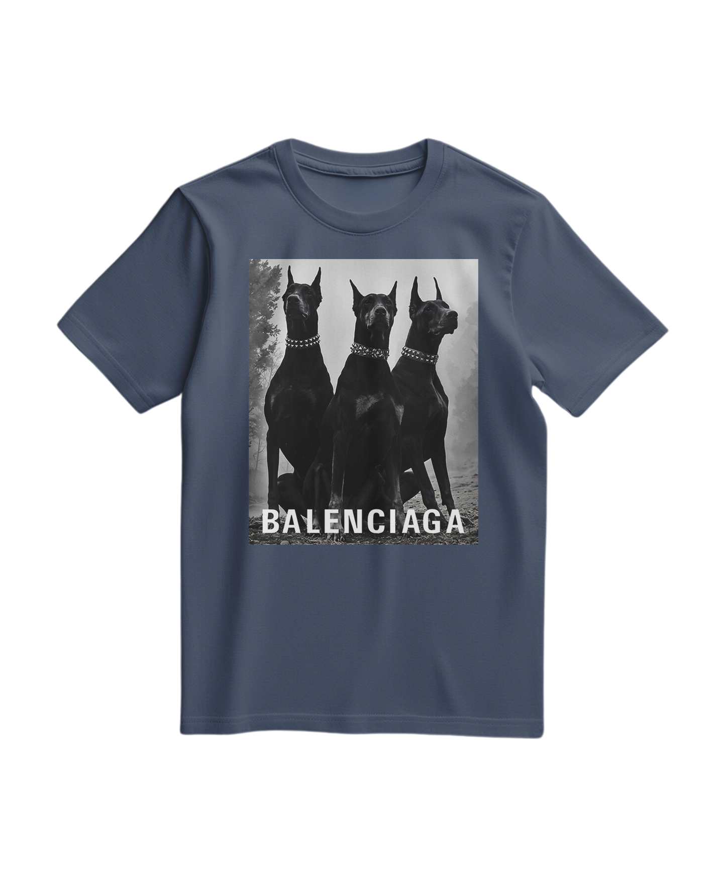 Camiseta Sentinel Vanguard Noir da Camalestore, camiseta azul escura com estampa moderna e detalhes gráficos na frente.