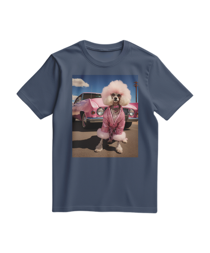 Camiseta Dream Ride da Camalestore em azul escuro, com estampa de sonho e design casual, vista frontal.