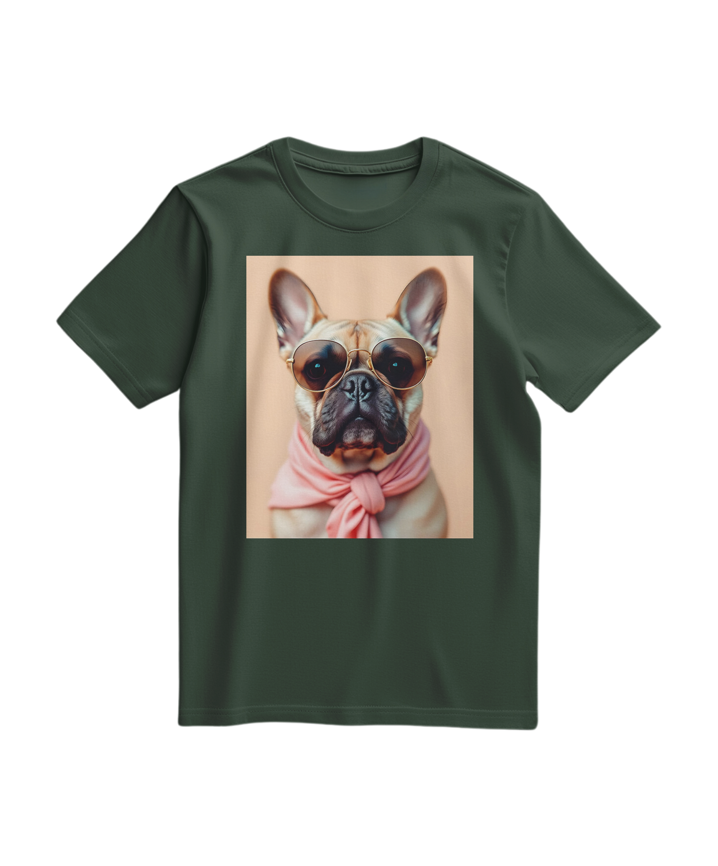 Camalestore T-shirt Royal Muse verde floresta, confortável e com estampa moderna, vista frontal.