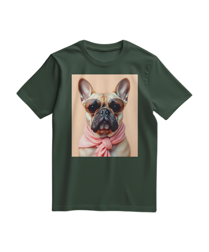 Camalestore T-shirt Royal Muse verde floresta, confortável e com estampa moderna, vista frontal.