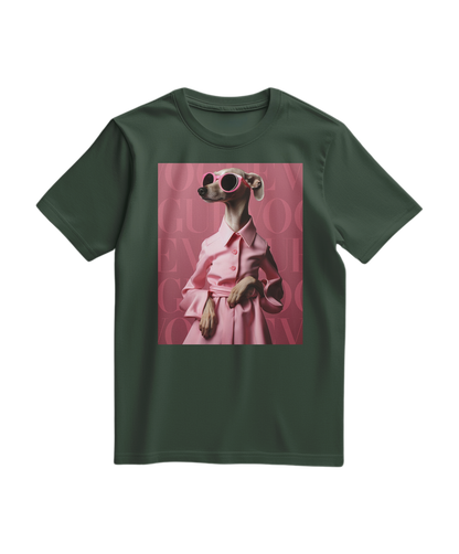 Camalestore T-shirt Skinny Pinky em verde floresta, tecido confortável e ajuste slim, visual casual e moderno.