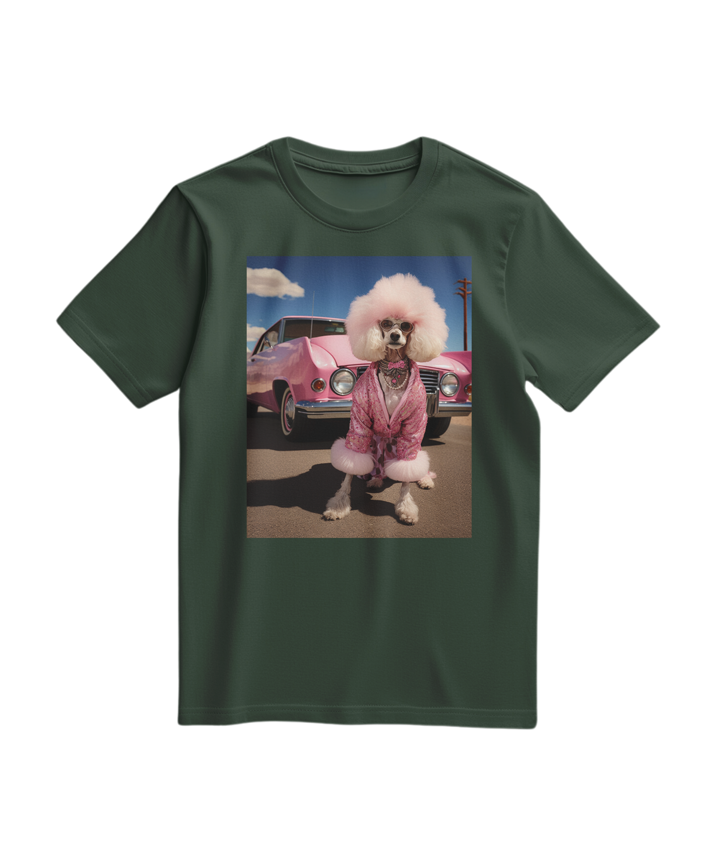 Camiseta Dream Ride da Camalestore em verde floresta, com estampa de design inspirador, vista frontal, tecido confortável.
