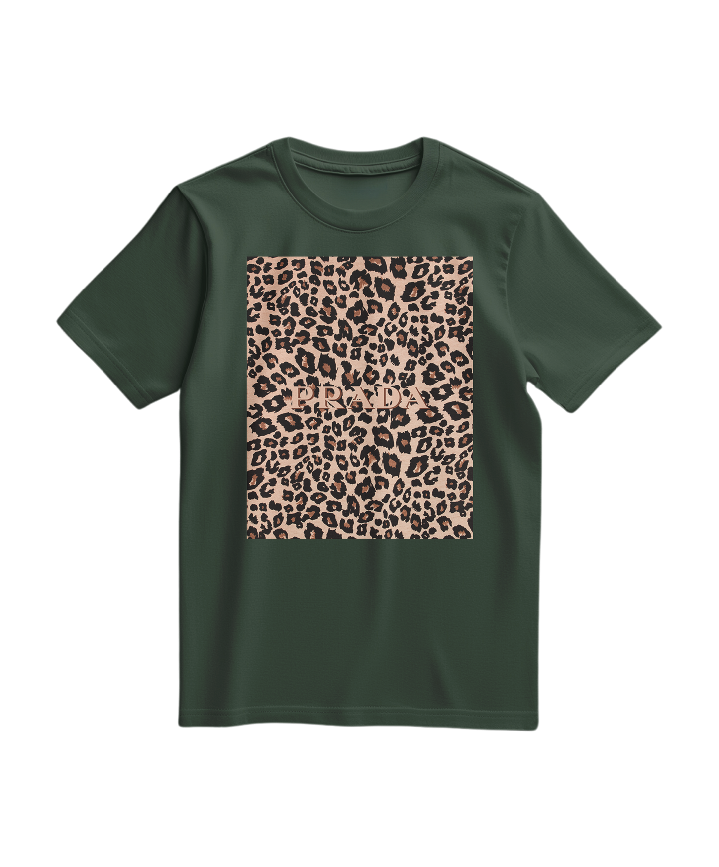 Camalestore camiseta de manga curta com estampa de leopardo blush, tecido confortável e design moderno.