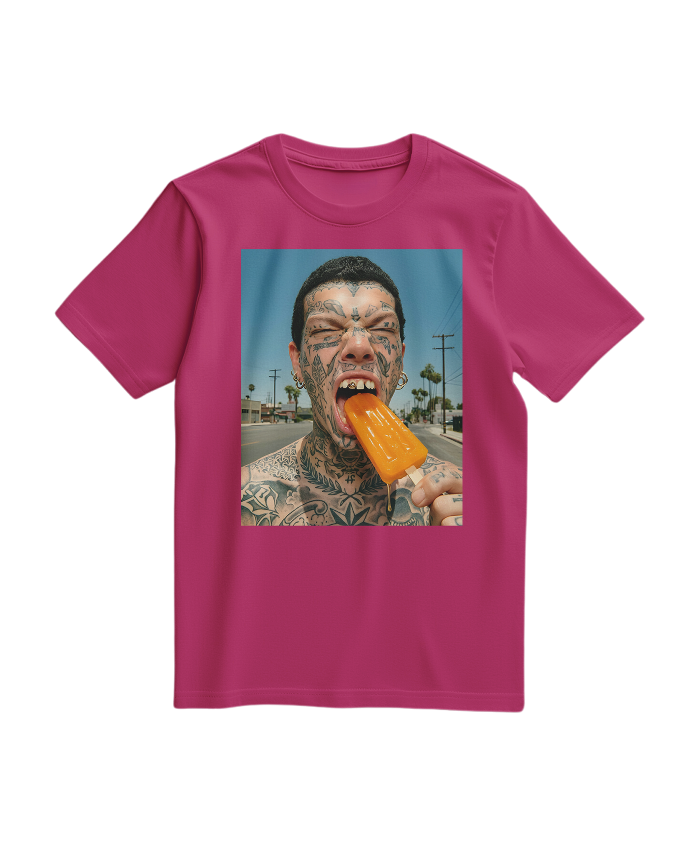 T-shirt Orange Drip