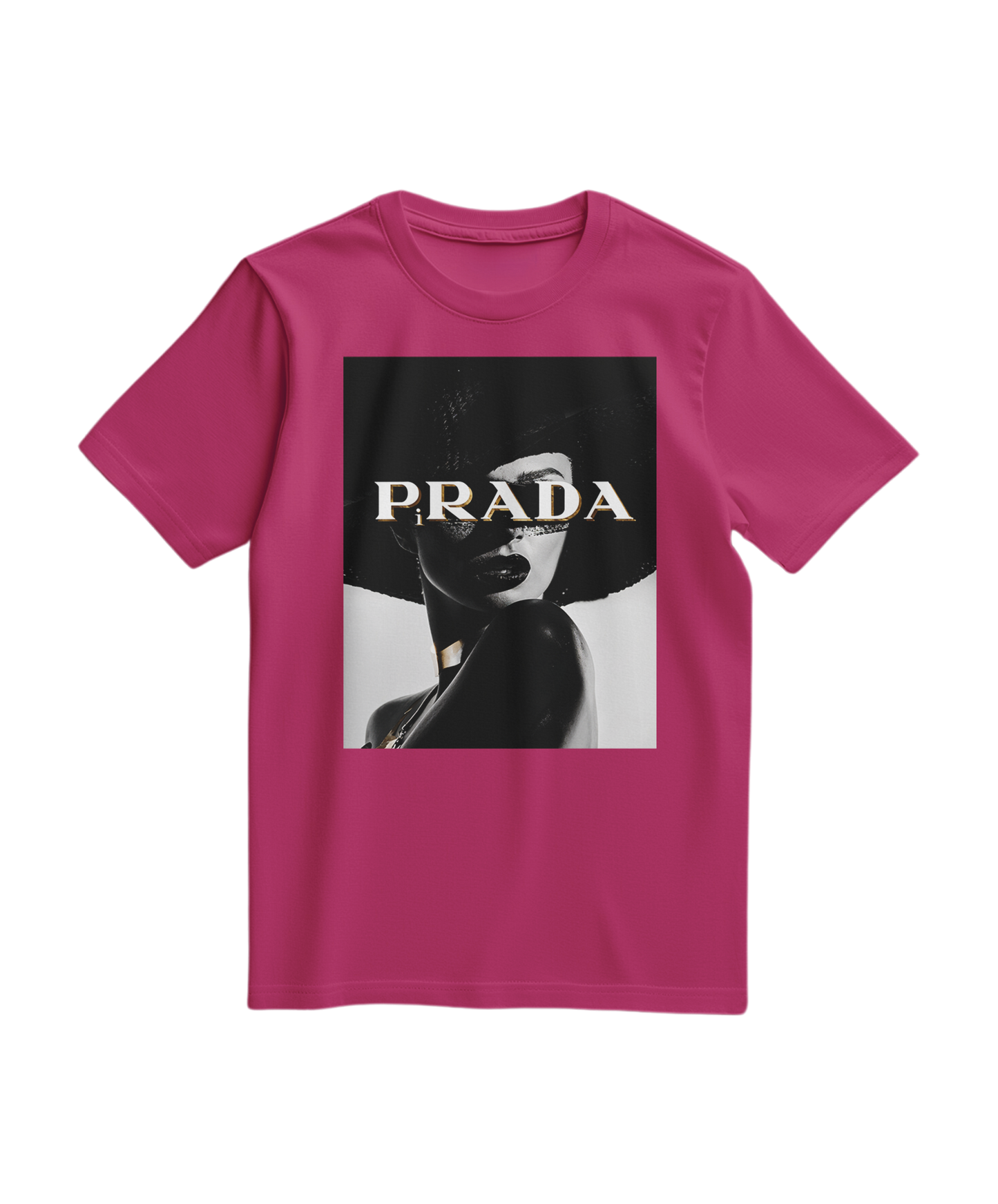 Camiseta Shadow Couture Muse da Camalestore, com design fucsia e detalhes em destaque na imagem.