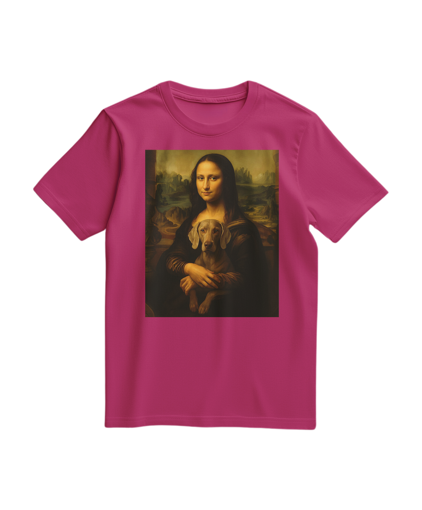 Camalestore T-shirt Mona Wei em cor fúcsia, com design moderno e confortável, tecido leve e ajuste casual.