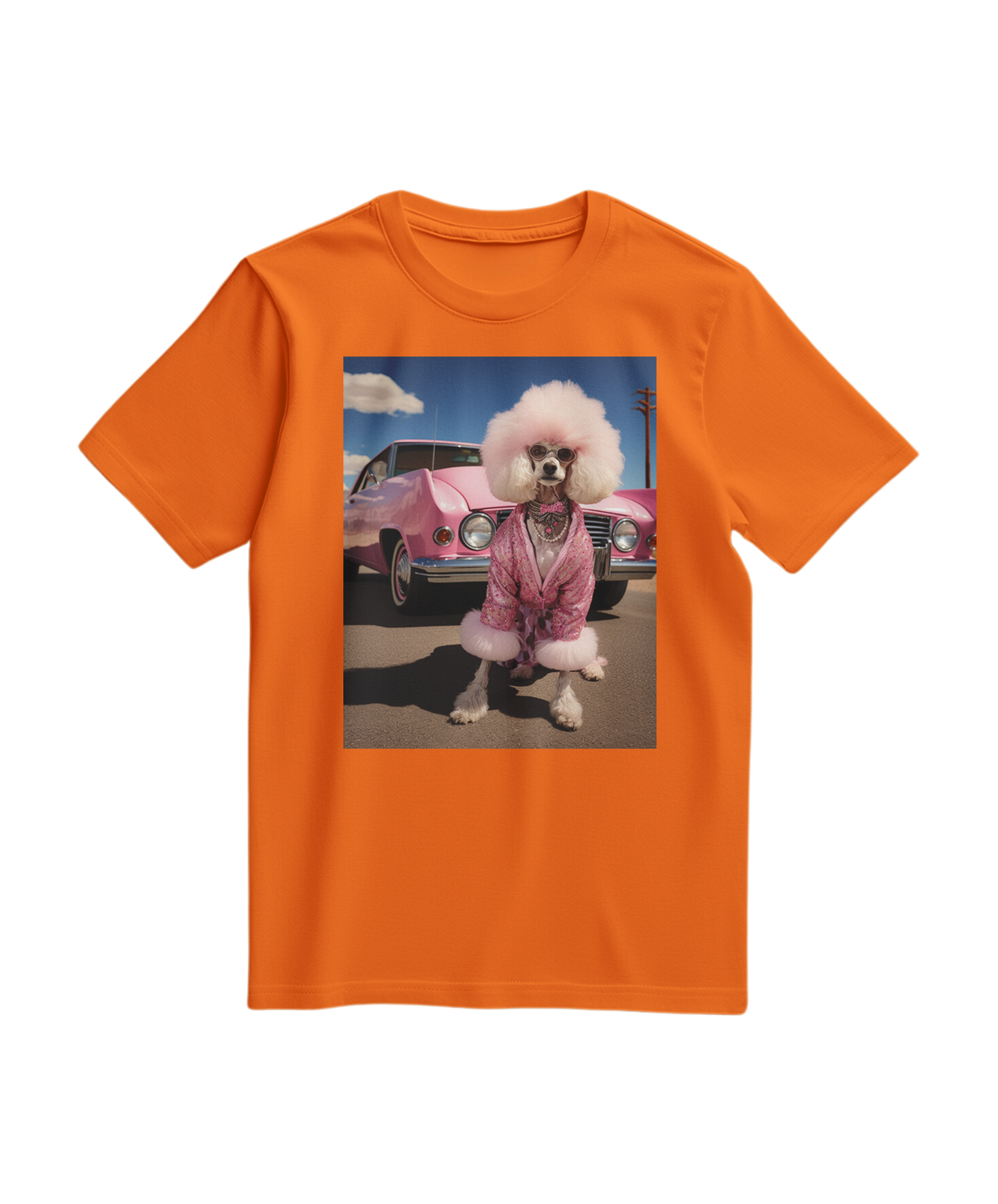 Camiseta Dream Ride da Camalestore em cor laranja, com estampa gráfica na frente, modelo casual de manga curta.