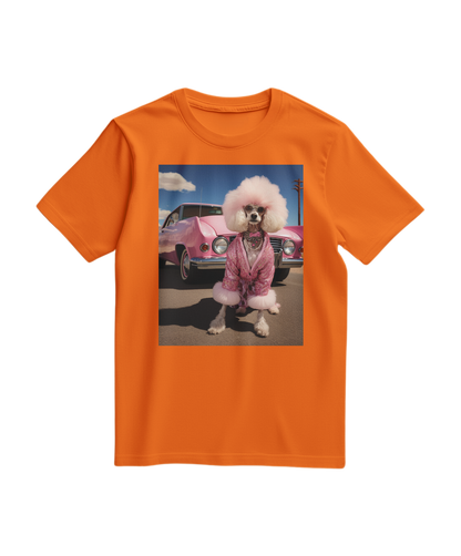 Camiseta Dream Ride da Camalestore em cor laranja, com estampa gráfica na frente, modelo casual de manga curta.