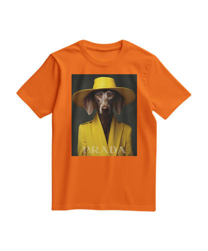 Camiseta amarela Wei da Camalestore, vista frontal, com design simples e tecido de algodão leve.