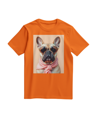 Camalestore T-shirt Royal Muse laranja com design estilizado, manga curta e ajuste confortável, em tecido leve e de alta qualidade.