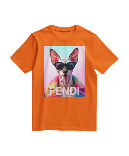 Camiseta Sphynx Prism da Camalestore em cor laranja com estampa de esfinge, tecido confortável e estilo casual.