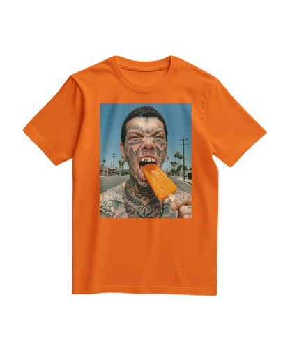 T-shirt Orange Drip