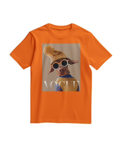 Camalestore camiseta Crimson Aviator laranja de algodão com estampa moderna, modelo casual para o dia a dia.