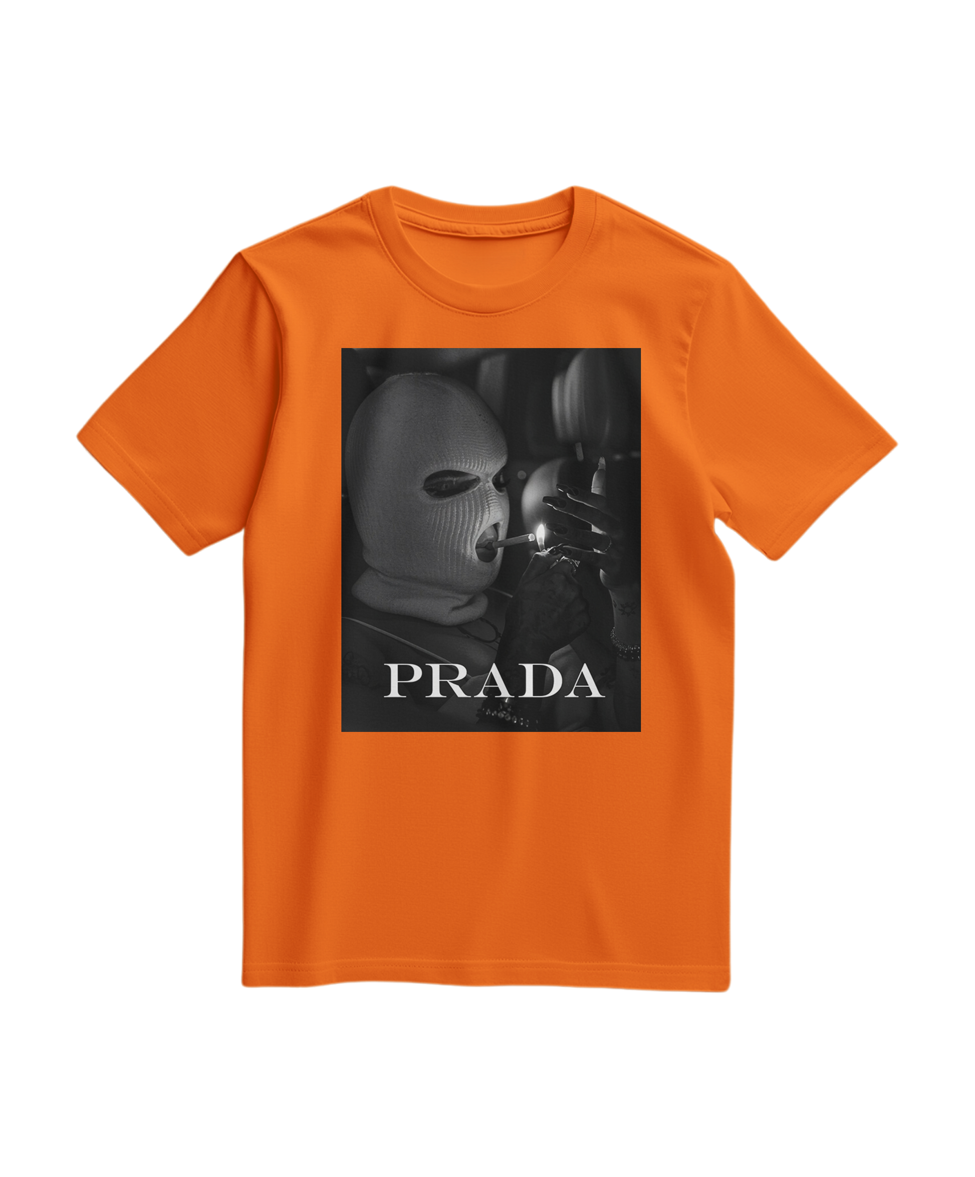 Camiseta urbana laranja da Camalestore, T-shirt casual com design moderno, vista frontal mostrando detalhes do tecido.