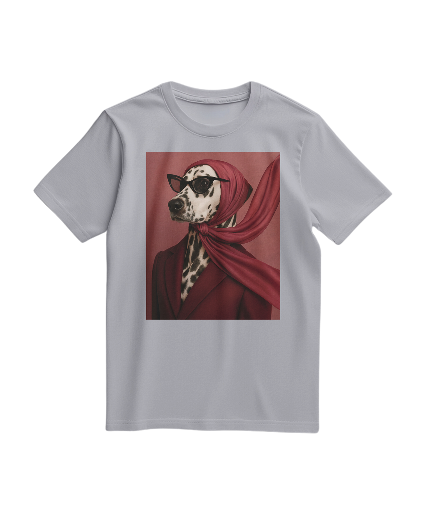 Camalestore T-shirt Spot Luxe cinza, modelo casual de algodão com estampa de pontos, confortável e estilo moderno.
