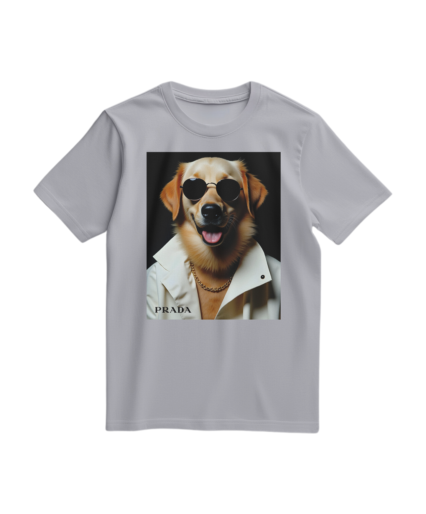 Camalestore T-shirt Golden Style cinza com detalhes em Oxford, tecido confortável e design casual para o dia a dia.